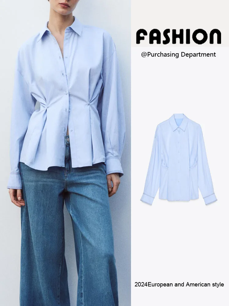 

Новое весеннее поступление, женское повседневное платье Ox irt с длинными пуговицами, классический воротник для поездок на работу, цвет стандартной посадки