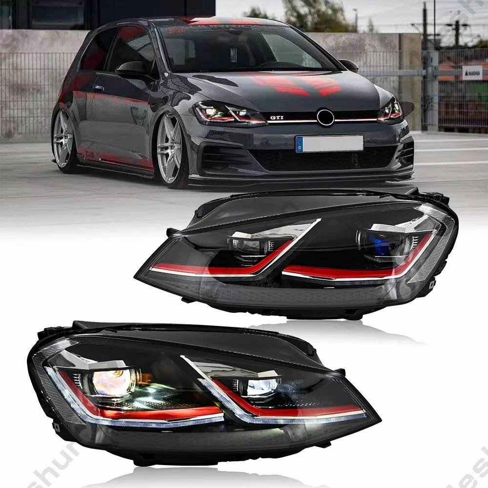 

Пара светодиодных фар для VW Golf 7 VII MK7 GTI 2013 2014 2015 2016 2017, фары в сборе, передние фары, указатель поворота, DRL, фары