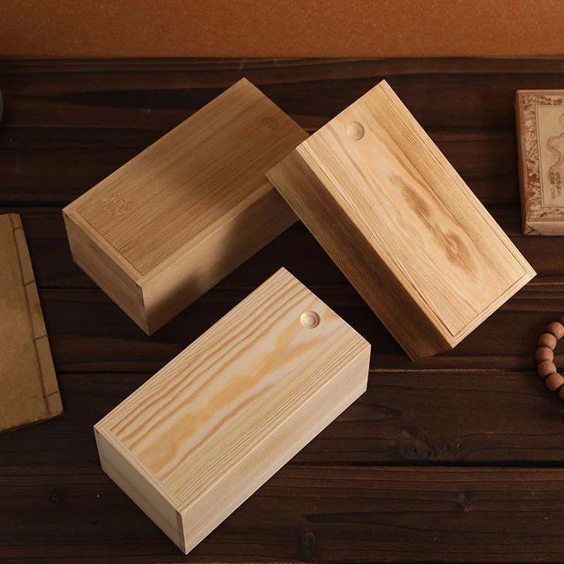 Creative Desktop Organiser Durable Natural Wood Drawer Lid Handmade Storage Box Multi-purpose Exquisite Desktop Decorations