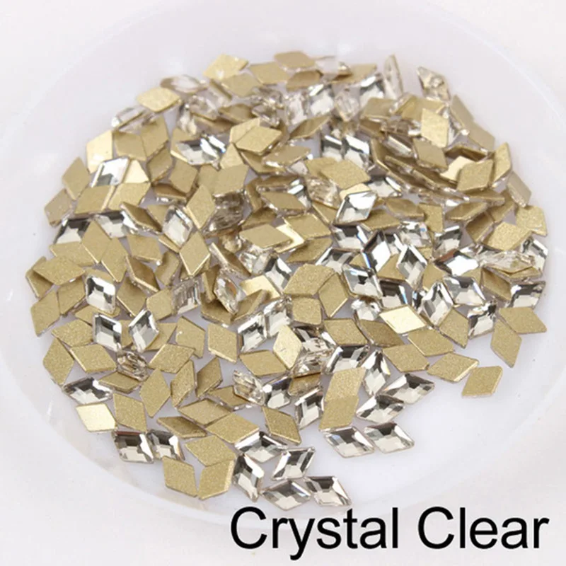 wholesale rhombus 3*5mm mini Flat Back Nail Rhinestone Special Shaped Crystals Nail Art Stones 3D Personalized Decoration