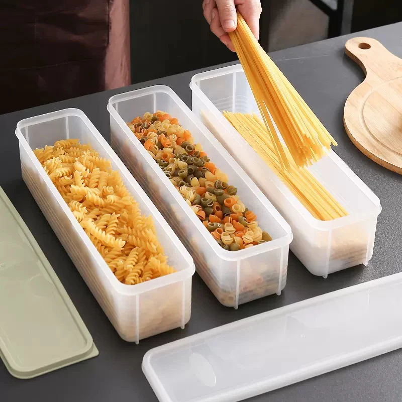 Noodle Storage Box With Sealed Cover Kitchen Noodle Spaghetti Container Cereal Preservation Storage Box Refrigerator Storage Box