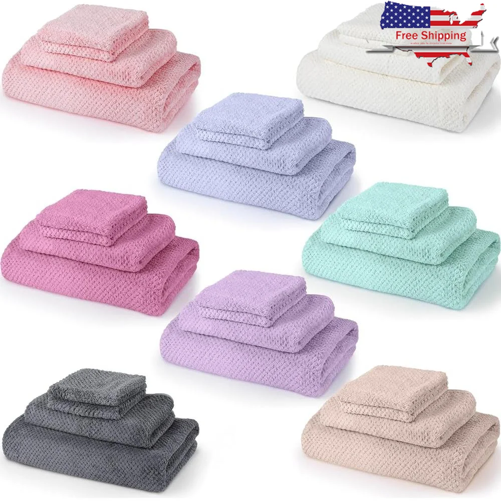 

32 Pcs Bath Towels Set Highly Absorbent Coral Velvet Soft Bathroom Hand Towels Wash Cloths Fast Drying Plush Comfortable