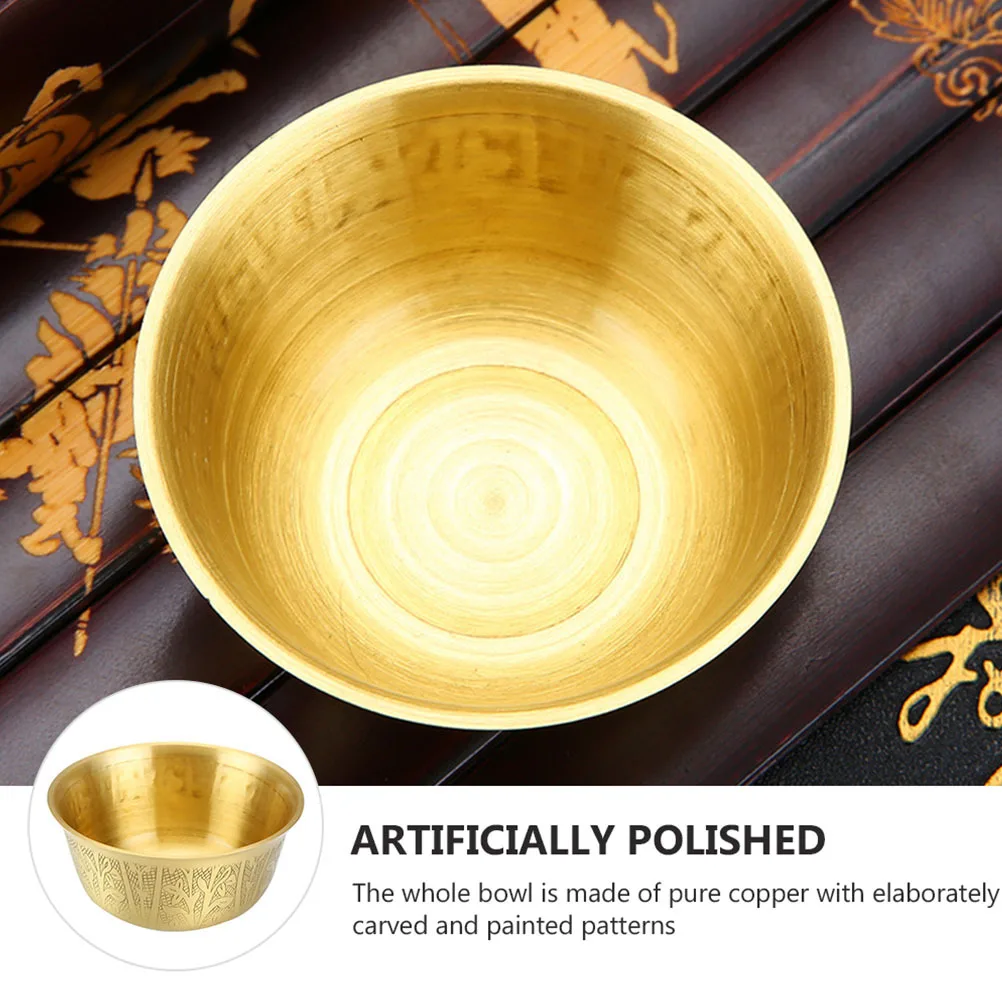 

3Pcs Copper Bowls Brass Temple Water Offering Bowls Buddhist Supplies Home Decoration Meditation Tableware Buddhist Supplies