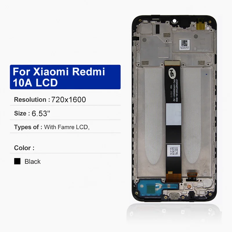 6.53'' For Xiaomi Redmi 10A Display 220233L2C 220233L2G LCD Digital Touch Screen With Frame For Redmi 10A LCD Replacement Parts