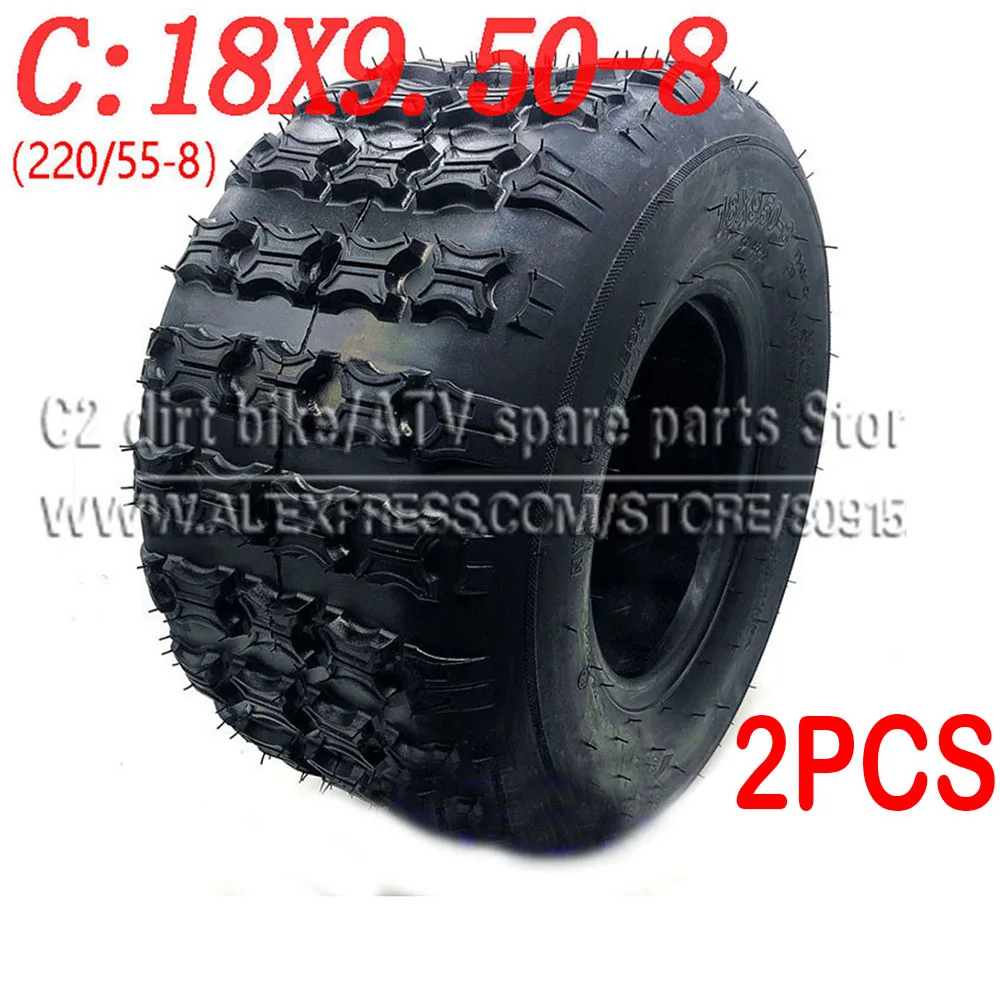 8 Inch ATV Tire 19x7.00-8 (180/75-8) Front Or 18x9.50-8 (220/55-8) Rear Tyre Fit For 50cc 70cc 110cc 125cc Small Quad