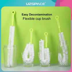 UZSPACE Bottle Brush Hanging Flexible Bottle Brush for Cleaning Sprots Water Bottles Coffee Cup Bucket With Nylon Bristles