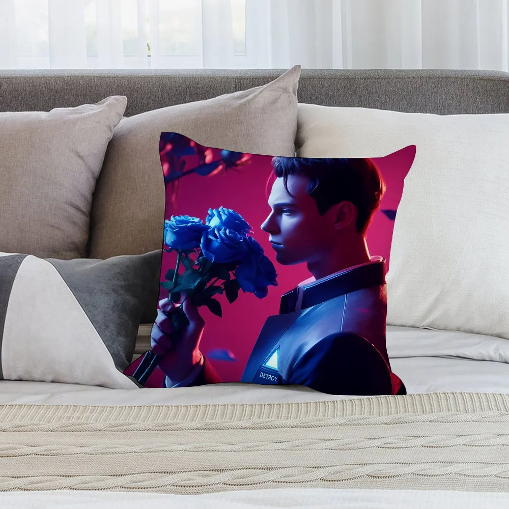 Detroit B-Become H-Human Pillow Case Short Plush Pillow Covers Sofa Decorative Gift Home Double-sided Printing Cushion Cover