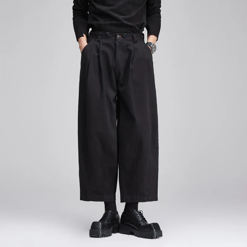 High Quality Japanese-Style Retro Straight Wide Leg Pants Loose Cut Accent Pants Profile Men's Casual Pants All-Matching