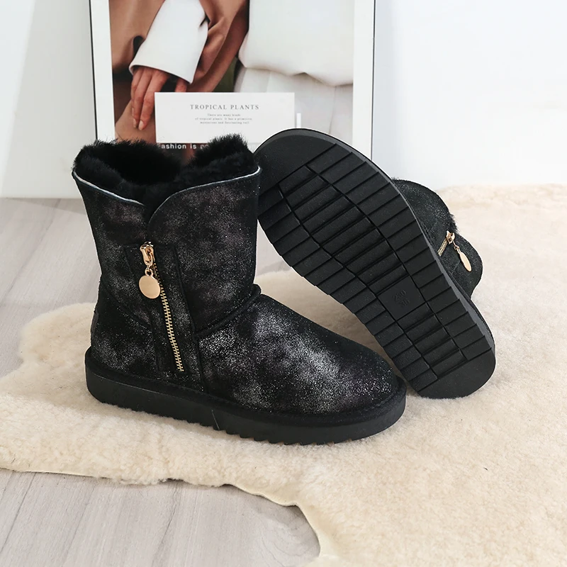 

Classic Lady Shoes High Quality Waterproof Genuine Leather Snow Boots 2025 New Australia Winter Boots Warm Women Boots