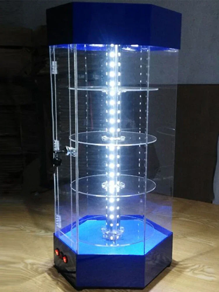 Jewelry sample glass display frame Rotating cosmetics products Boutique dental acrylic headwear perfume display cabinet