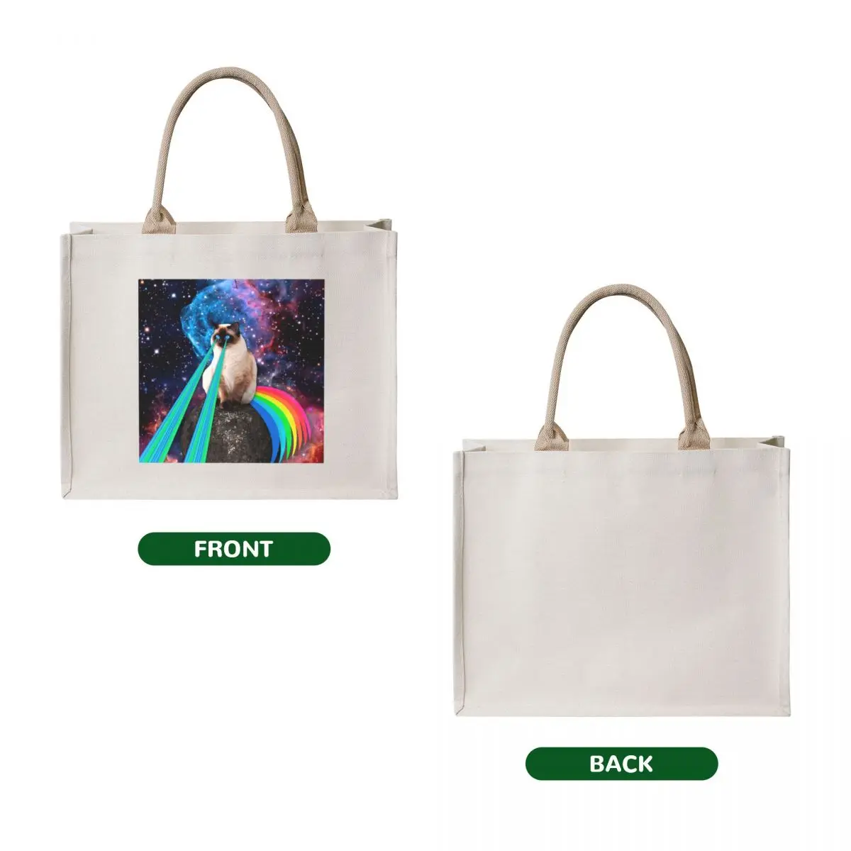 SIAMESE LASER CAT Tote Bag Shopper bag tote bag men sacs de shopping shopping bags foldable