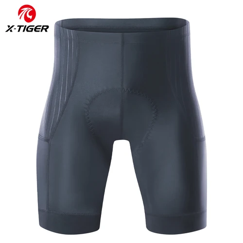 Imagen 2 del producto Pantalones cortos de ciclismo X-TIGER para hombre, pantalones cortos antideslizantes con almohadilla de doble flecha para bicicleta de montaña y carretera, pantalones cortos de Lycra transpirables para paseo en 7 horas