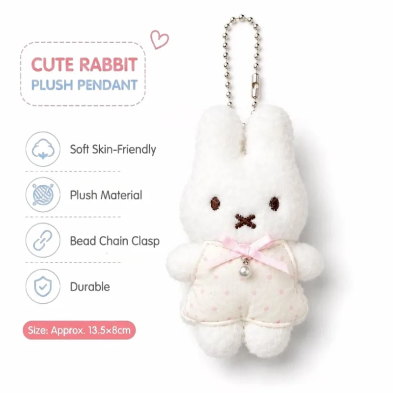 4Pcs Kawaii Miffy Doll Pendant 13CM New Anime Cartoon Multi Functional Bag Keychain Cute Bunny Backpack Decorative Gift