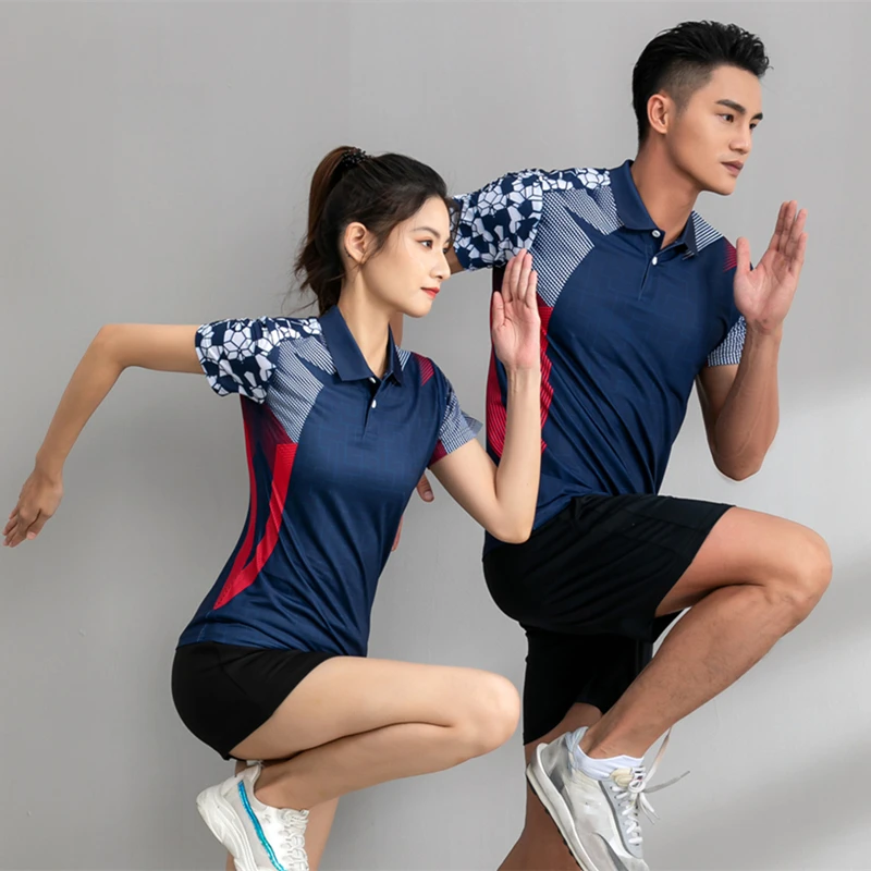 High End Tennis Shirts Women Men Badminton Uniforms Turndown Collar Table Tennis Shirt Shorts Skorts Training Polo Sports Skirts