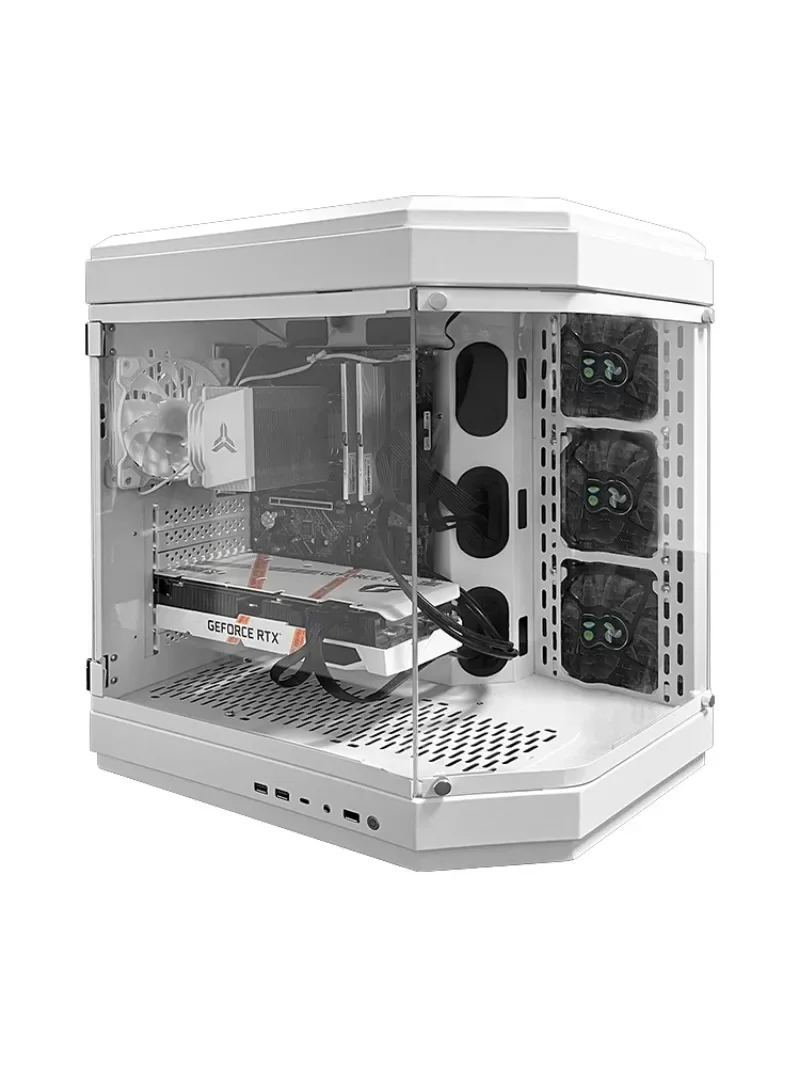 

ATX Case Sea View Room Computer Case Desktop Console M-atx White Side Transparent Gaming Fan Itx