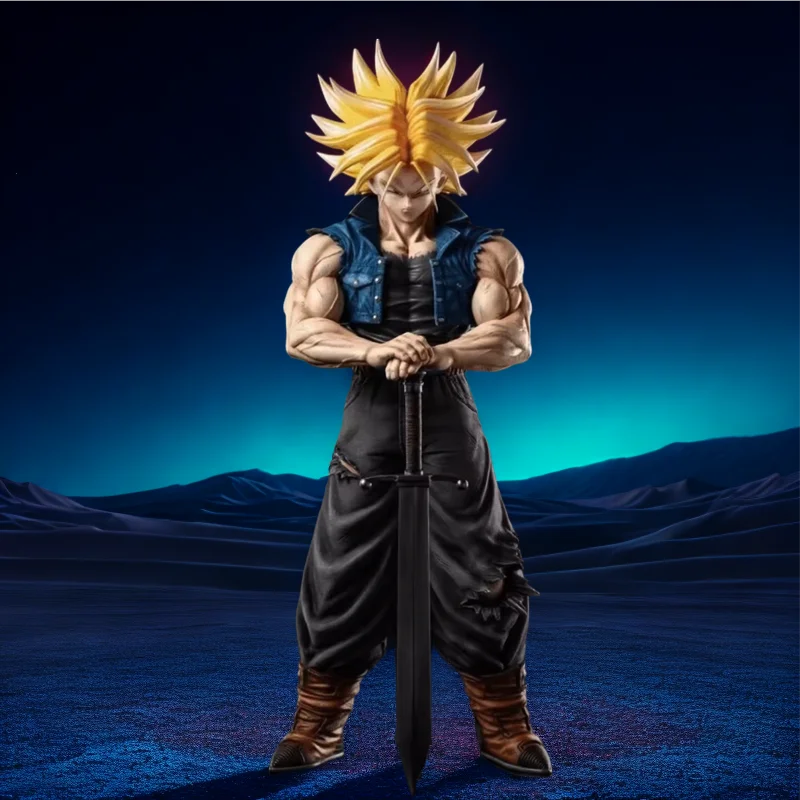 Dragon Ball Z Anime Figure Trunks, Estátua de PVC, Action Figures, Modelo de Brinquedos Colecionáveis, Presente para Crianças, Trunks do Futuro, 25cm