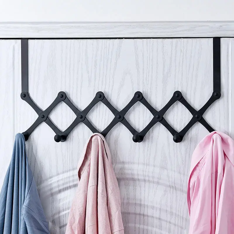 Scalable Hook Behind The Door Carbon Steel No Punching Required Cabinet Coat Hook Waterproof Wear-resisting Bedroom Storage Rack