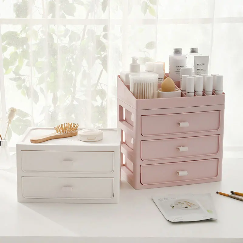 2/3 Layer Drawer Type Desktop Storage Box Office Sundries Storage Box Student Cosmetic Dormitory Stationery Sorting Box Shelf