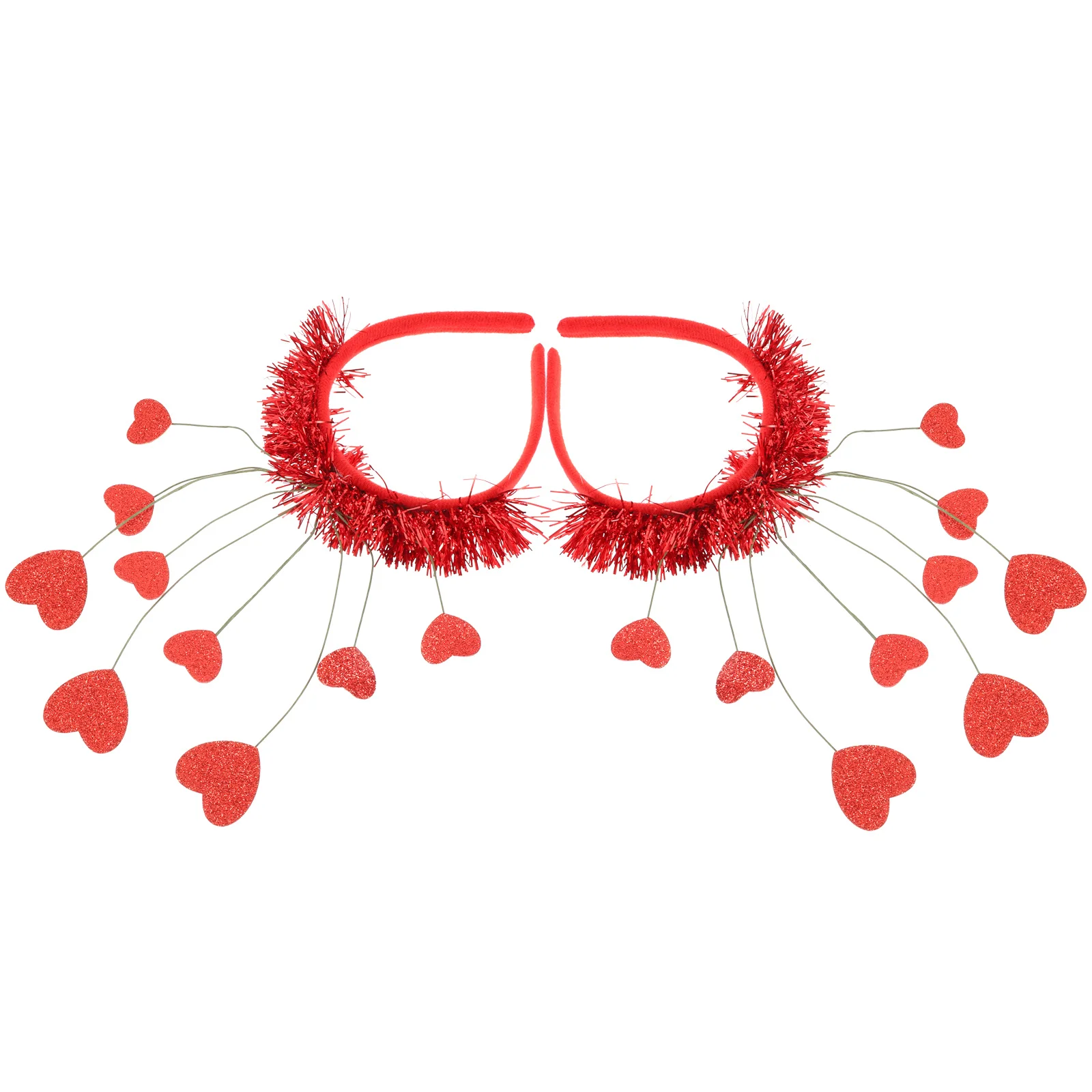 2 قطعة عقال القلب الأحمر للنساء البالغات عيد الحب غطاء الرأس حفلة عطلة الشعر الديكور الزفاف هدية للذكرى السنوية التبعي #6