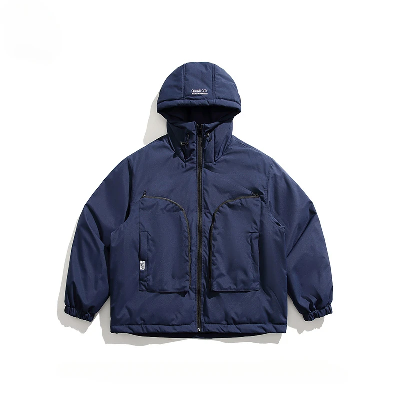 Vestes à capuche en coton à grande poche pour hommes, vêtements de travail de style montagne américaine, parkas chauds épaissis, coupe-vent, extérieur, automne, hiver