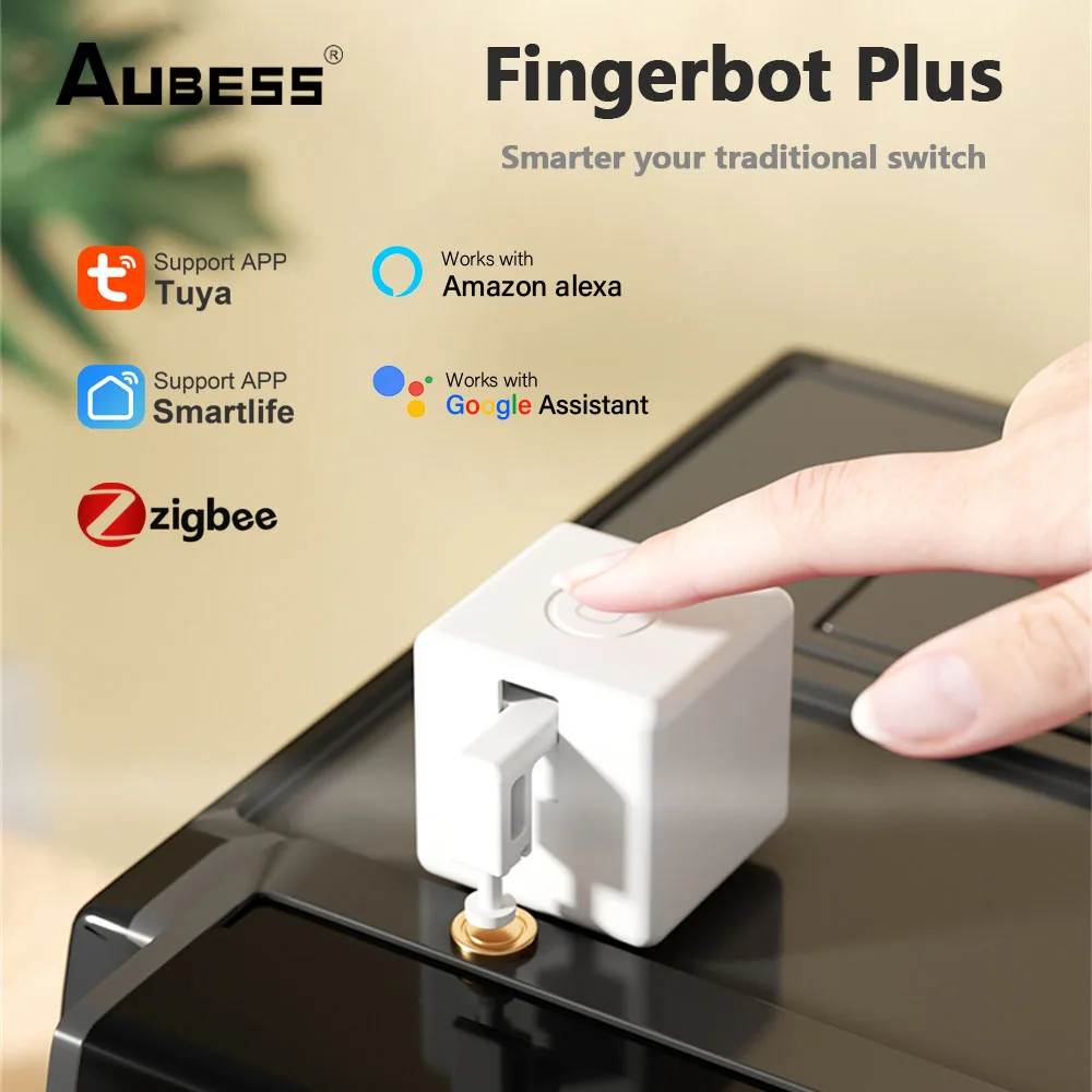 

Tuya Zigbee Smart Fingerbot Plus Switch Button Pusher Smart Home Smart Life APP Voice Control Work With Alexa Google Home Alice