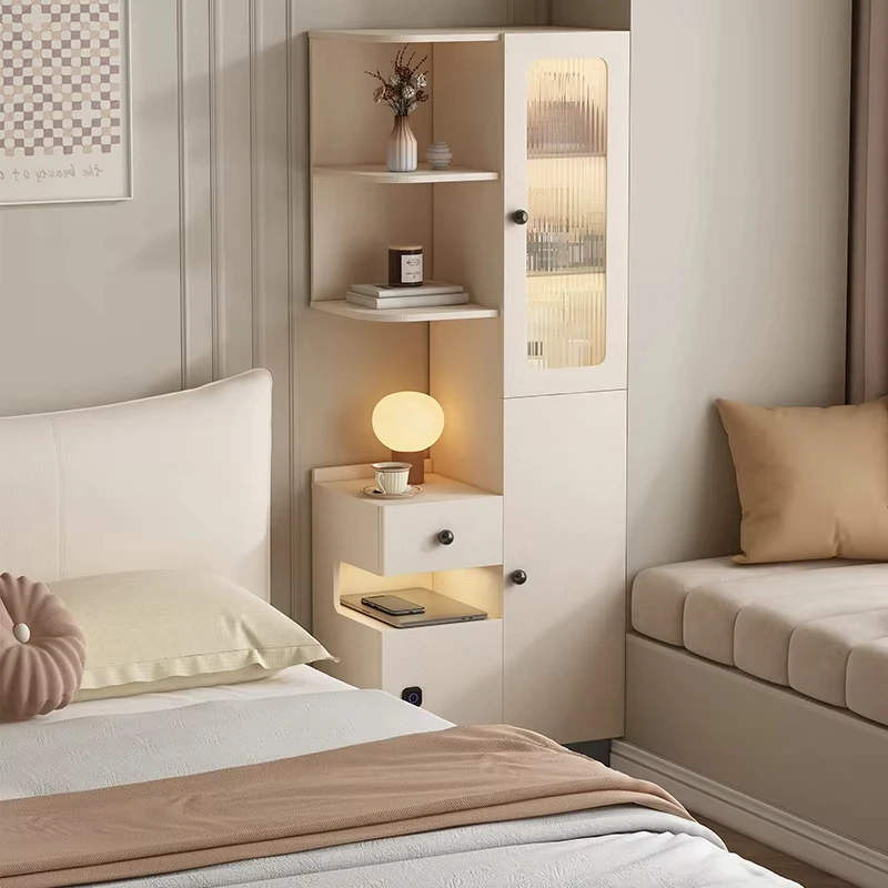 Modern simple bedside table bookshelf integrated shelf small apartment bedroom bedside bookcase