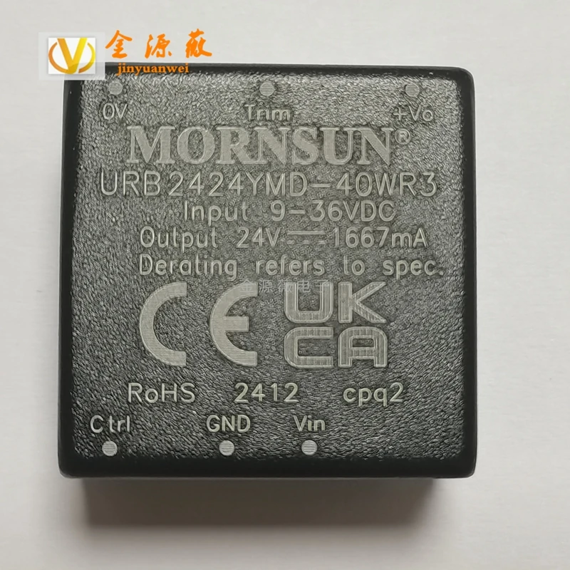 

URB2424YMD-40WR3 DIP 25.4x25.4mm Input voltage (DC): 9V~36V Output voltage: 24V Output power: 40W Output current (Max.): 1.667A