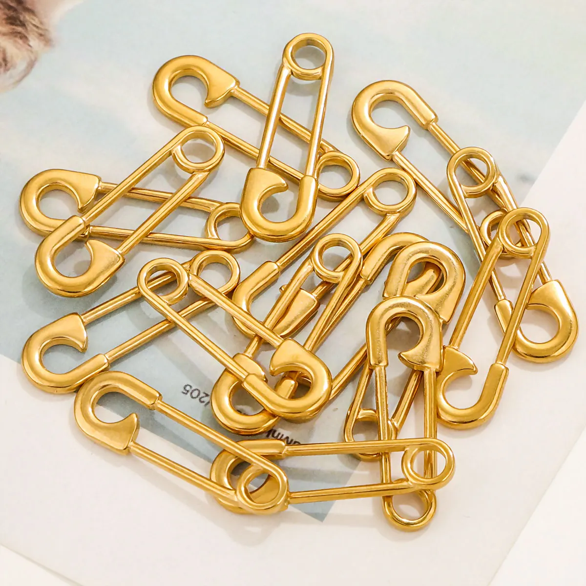 5 PCS Stainless Steel Mini Oil Pressure Safety Pin Pendant Neutral Charm Handmade Necklace Bracelet Jewelry Making Consumables