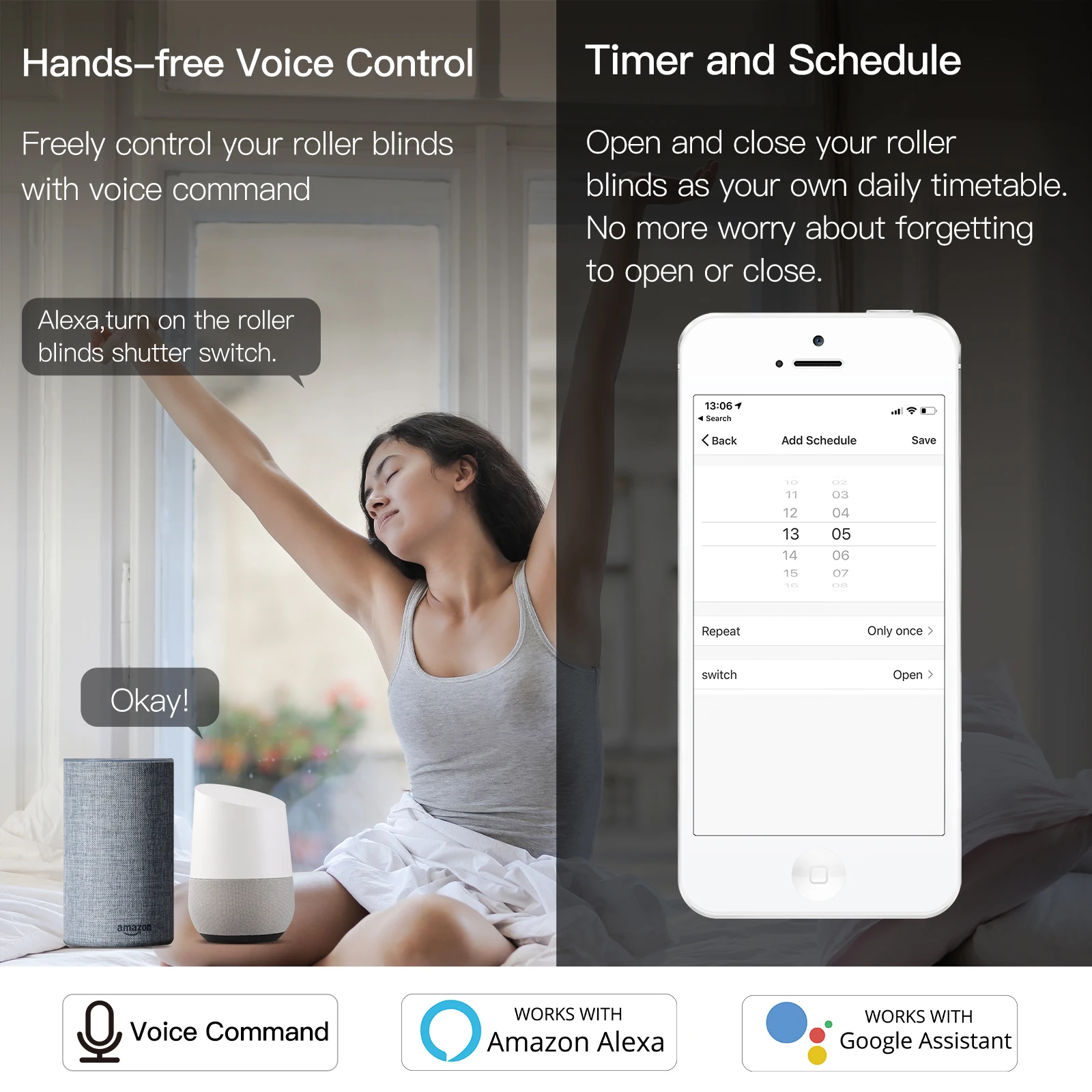 Moes Tuya Smart Life WiFi RF Modul Sakelar Tirai Buta Venesia untuk Pintu Rana Rol Listrik Google Home Alexa Smart Home