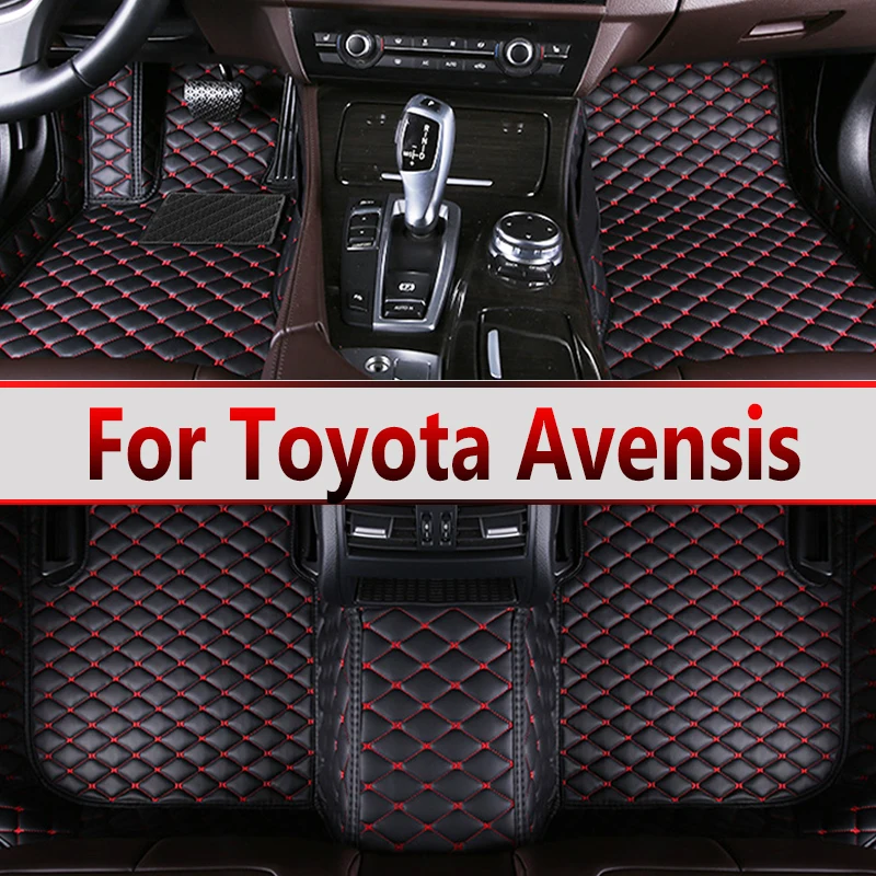 Car Floor Mats For Toyota Avensis T250 2003~2009 Luxury Leather Mat Durable Waterproof Carpet Auto Rugs Set Car Accessories 2004