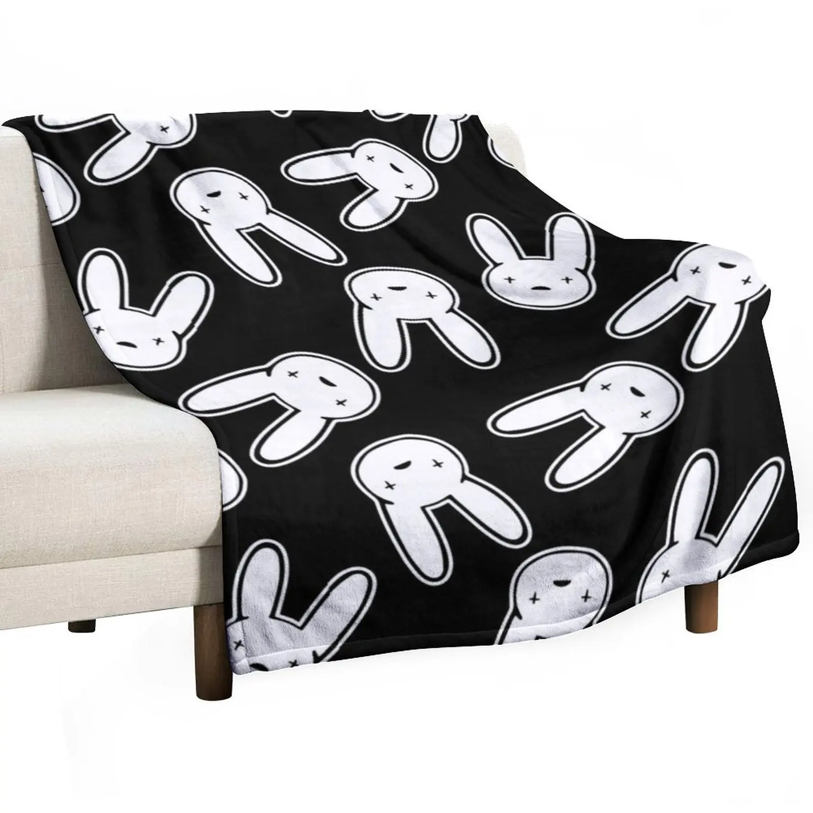 

Bad Bunny Oasis Logo Pattern (White on Black) Throw Blanket christmas decoration Warm Giant Sofa Thermal Blankets
