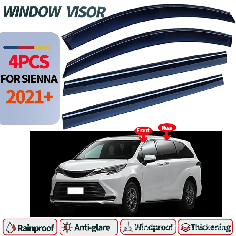 

Подходит для оконных козырьков Toyota Sienna 2020+.