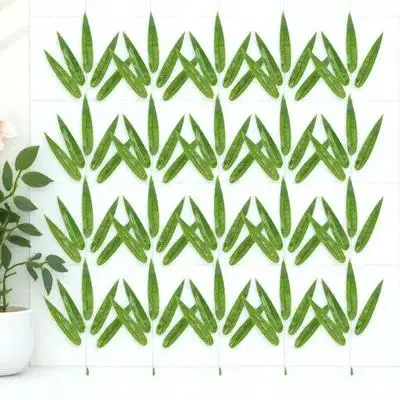 

30pcs Artificial Bamboo Leaves Fake Stems Realistic Decorative Faux Leaf Branches For Home Garden Restaurant Party Reusable