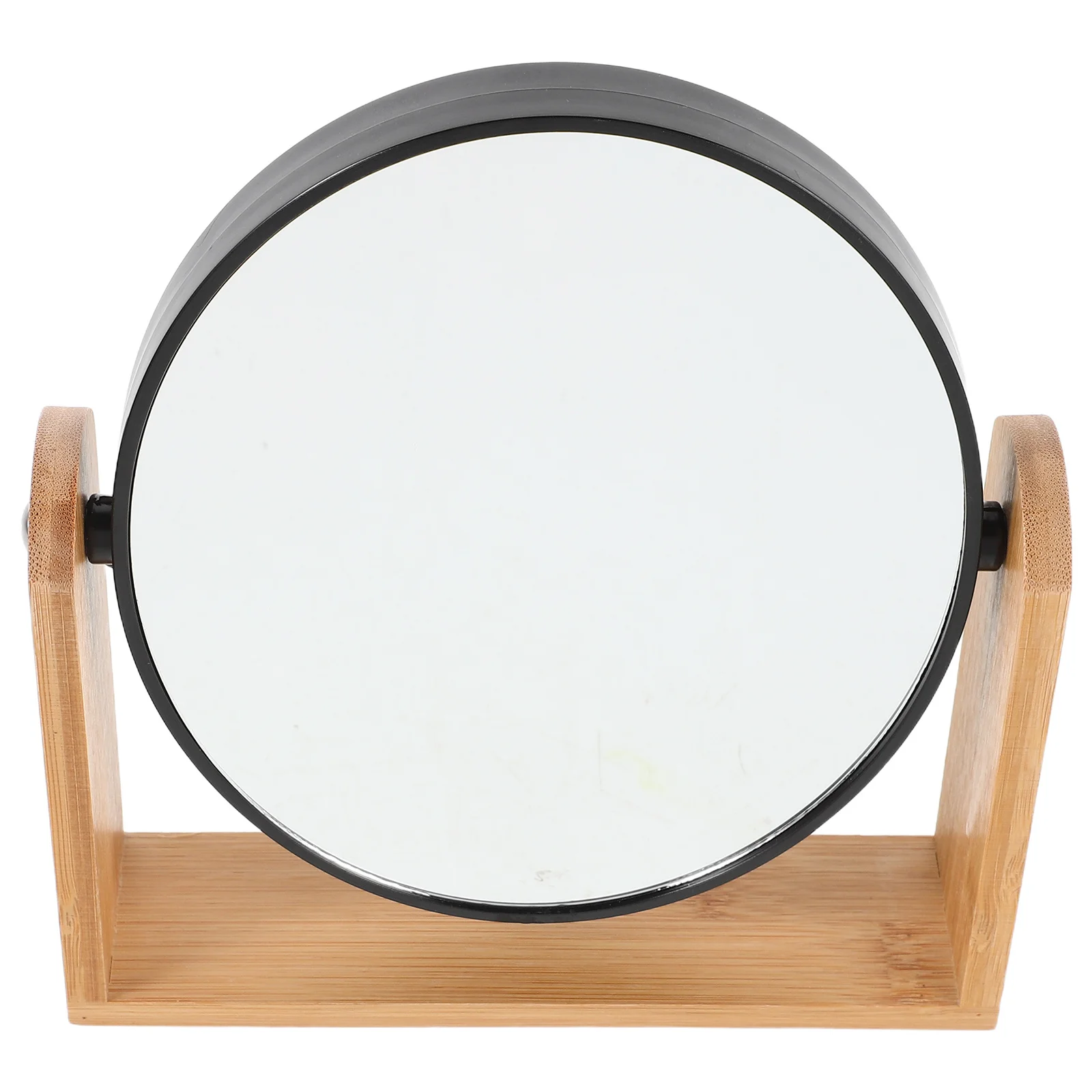 Bambus-Make-up-Spiegel, rund, doppelseitig, 3-fache Vergrößerung, drehbarer Desktop-Spiegel für Schminktisch, Schminkspiegel für Make-up-Schreibtisch