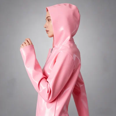 

Latex Rubber Gummi Catsuit Fashion club Cosplay handmade Tights Masquerade ball Party Hooded coat