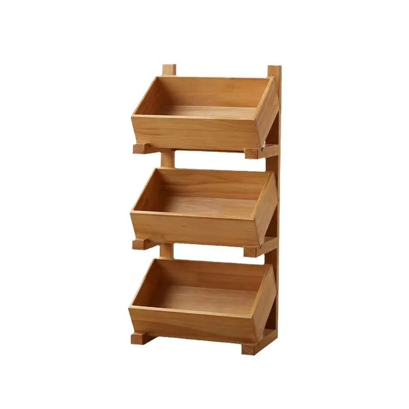 

Multi-functional Kitchen Floor Multi-storey Bathroom Countertop Cosmetics Storage Rack Bamboo Wood Storage Rack