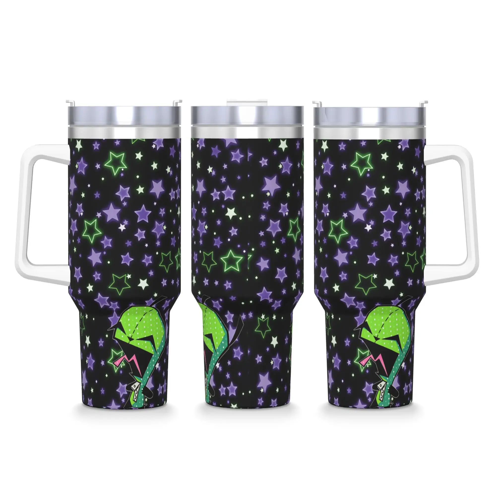 Gir Stainless Steel Tumbler Invaders Zims Driving Car Mugs 40oz Thermal Mug Heat Preservation Cold and Hot Milk Tea Water Bottle