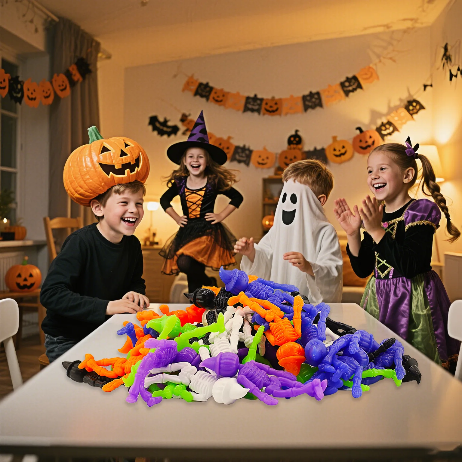 10-20 Stuks Halloween Skelet Man Sticky Rolling Mannen Kleverige Skelet Rekbare Muur Klimmers Grappige Flexibele Klimmen Sticky muur Speelgoed