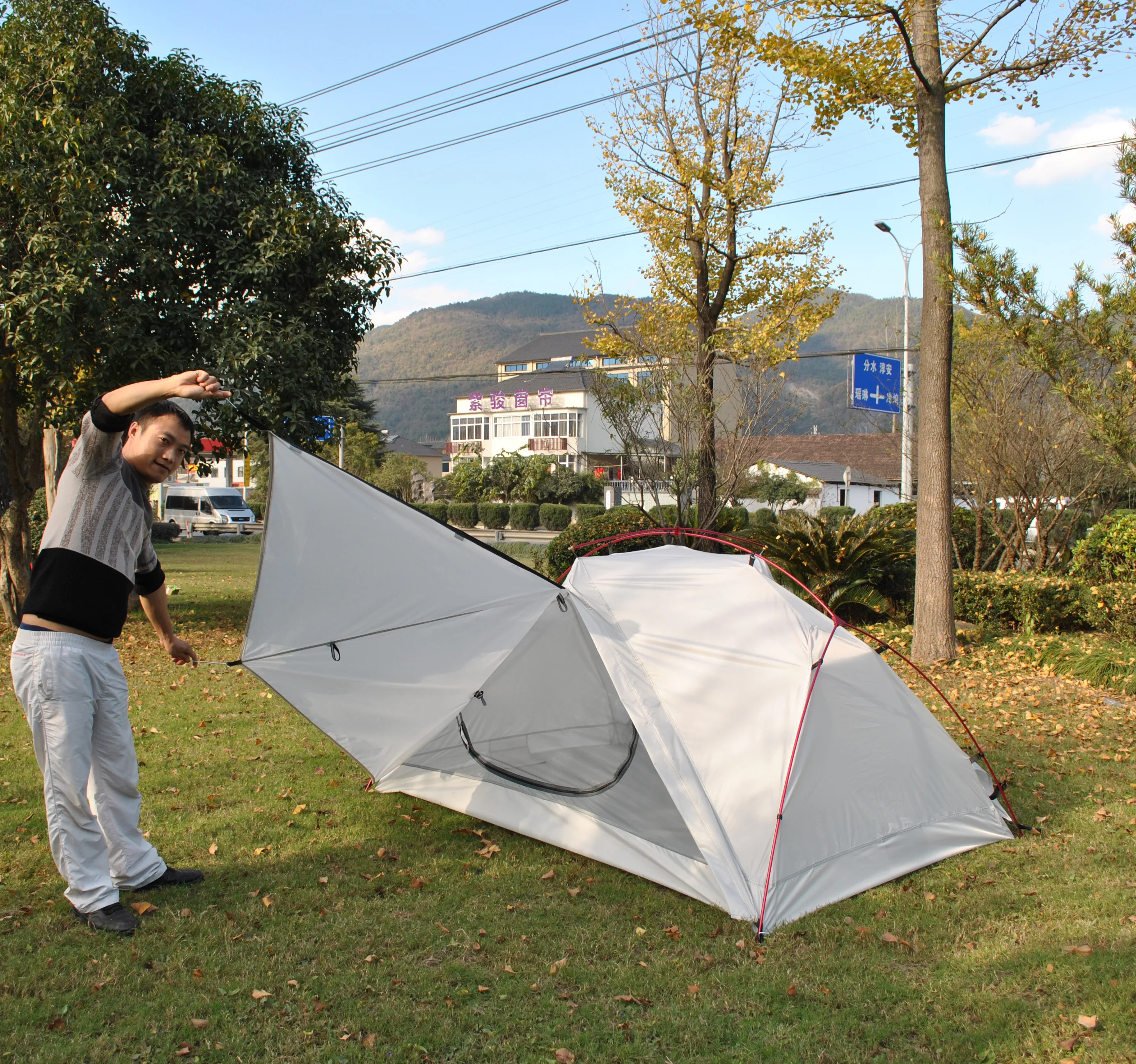 

1.5Kg ultra-light 2-person camping tent with footprint - CZX-450 camping tent with handbag & footprint, 1.5kg tent