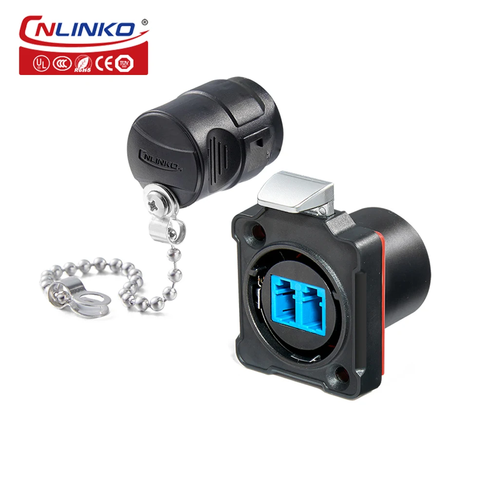 CNLINKO M24 Waterproof LC-LC Fiber Optic Connector Computer Room Network Single Mode Optical Female Panel Mount Socket