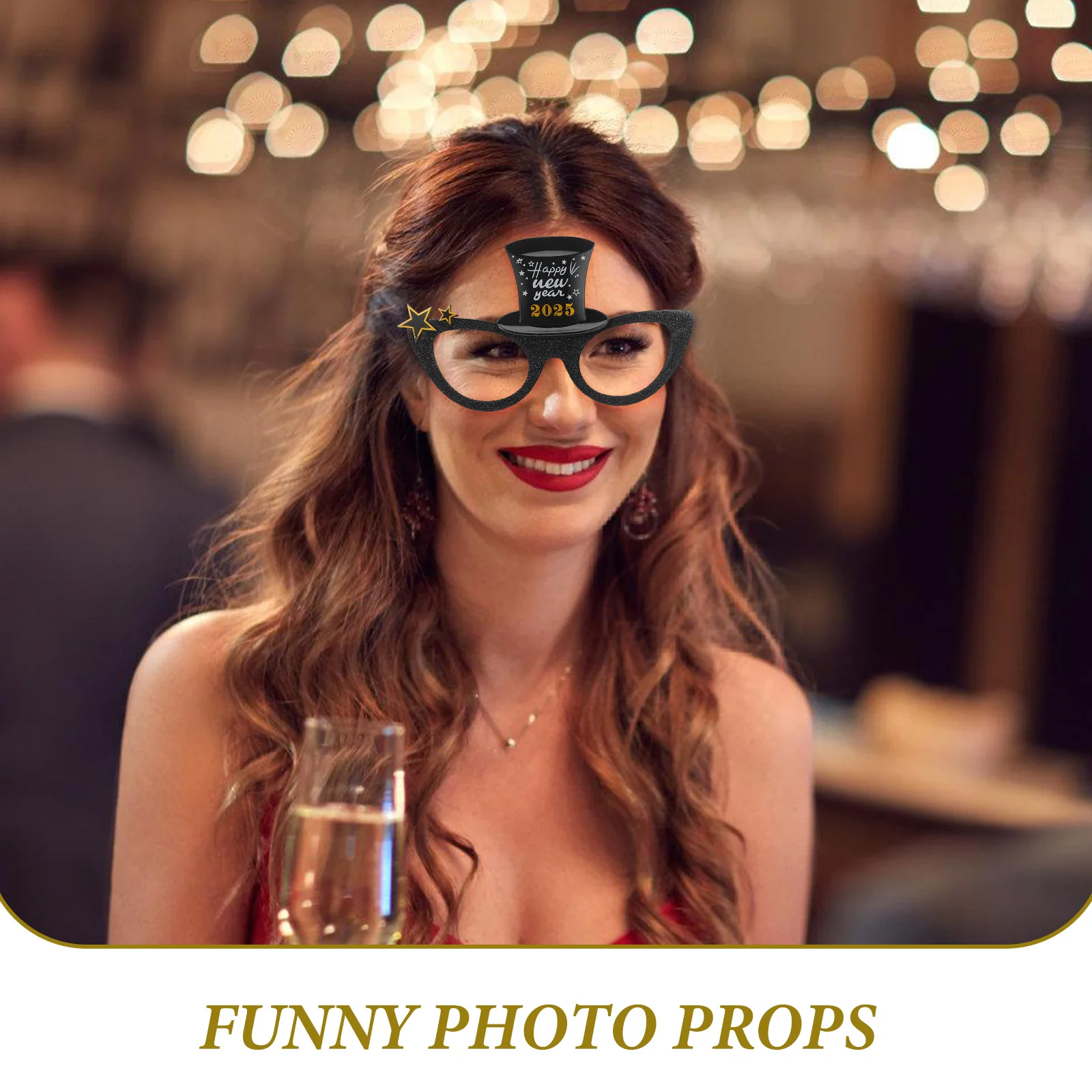 

3Pcs 2025 New Year Glasses Plastic Party Eyewear Funny Photo Props Festival Decorations New Year Party Plastic Glasses