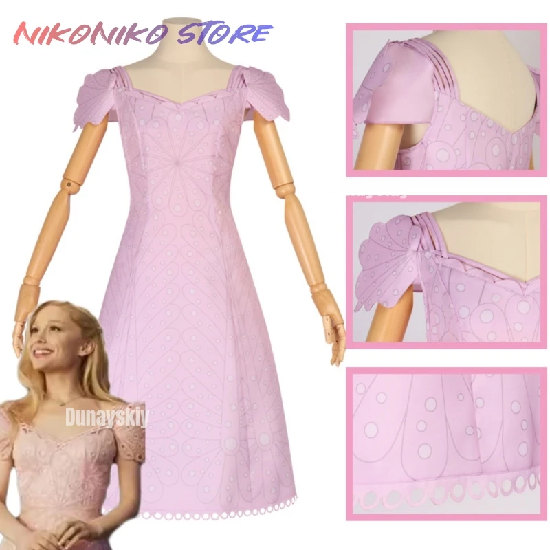 Movie Glinda Costume Pink Dress Hat Adult Clothing Roleplay Halloween Carnival Party Fantasia Suit Women's 코스프레 Fantasy