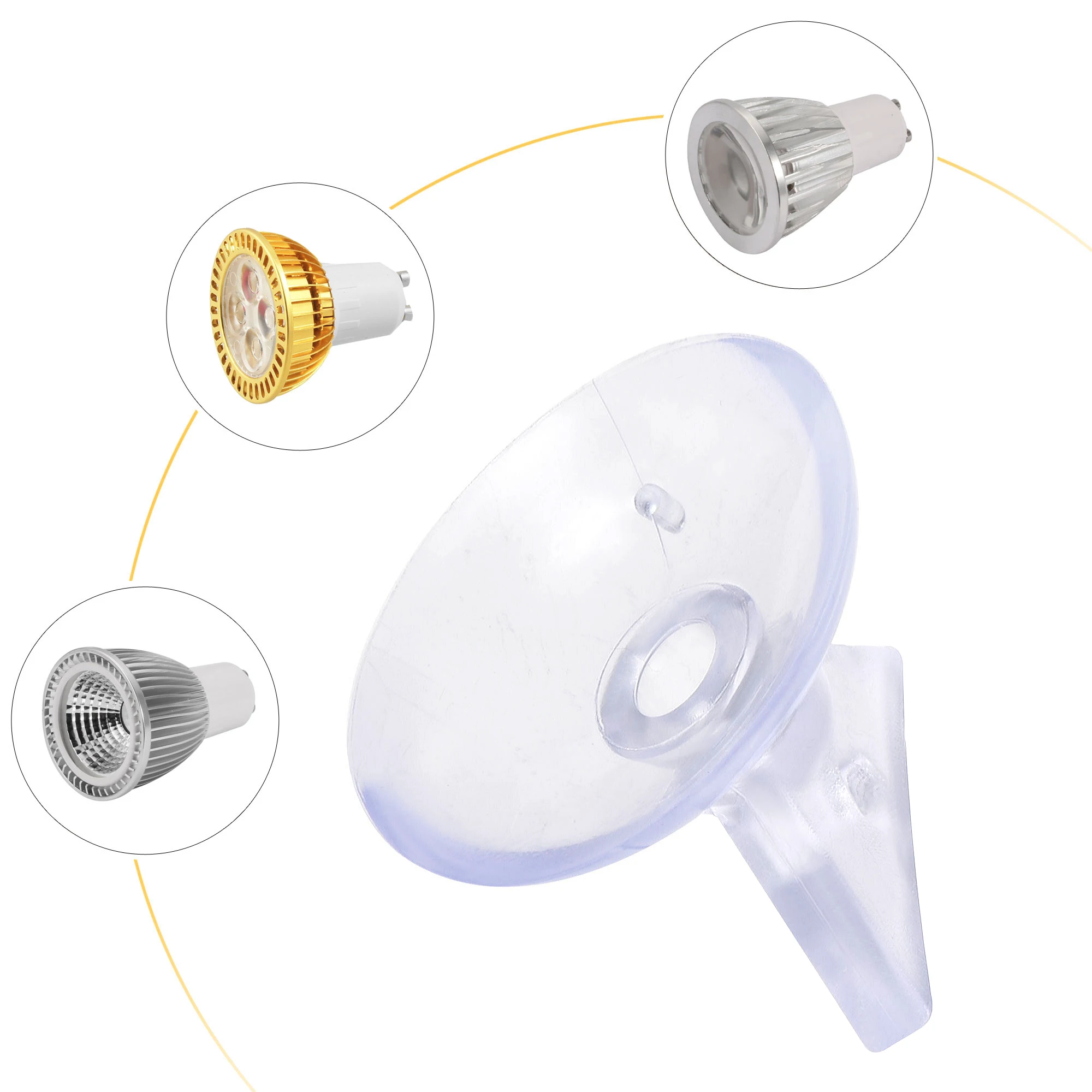 UXCELL 10Pcs Bulb Changers Suction Cup Light Lamp Replacing Tools for GU10 MR16 Bulbs Clear PVC Suction Cup Removal Tool