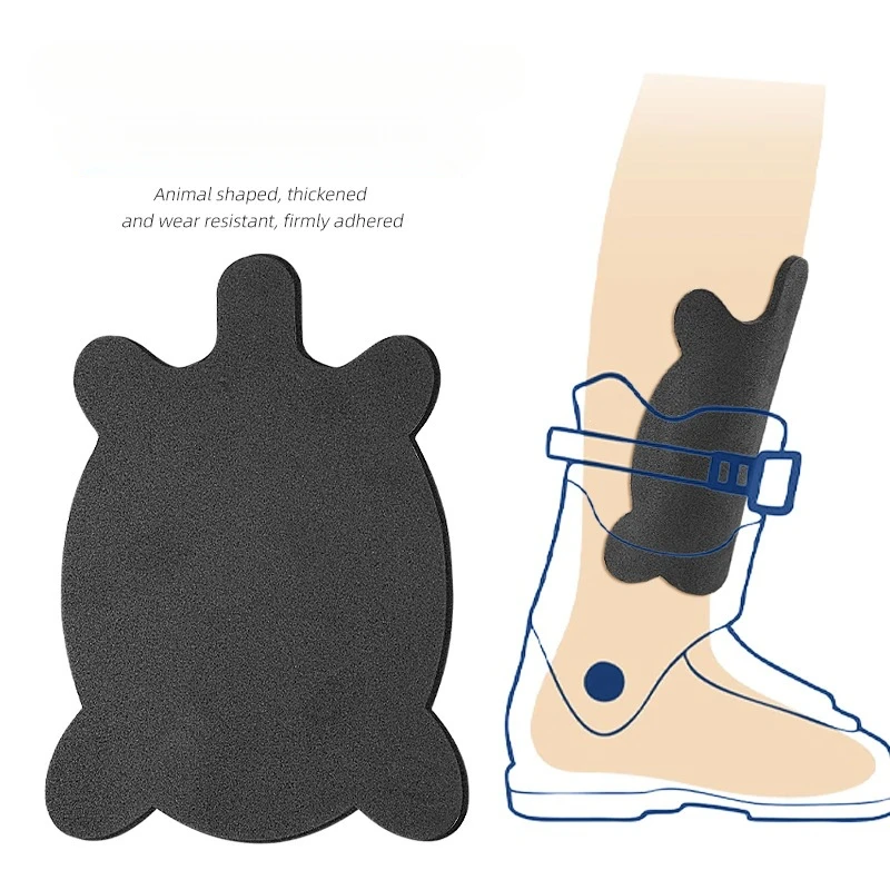 Self-Adhesive Ski Shin Padding Stickers Thick Foam Turtle Shape Ski Boot Cushion Relieve Shin Pain Skiing Protective Accessories