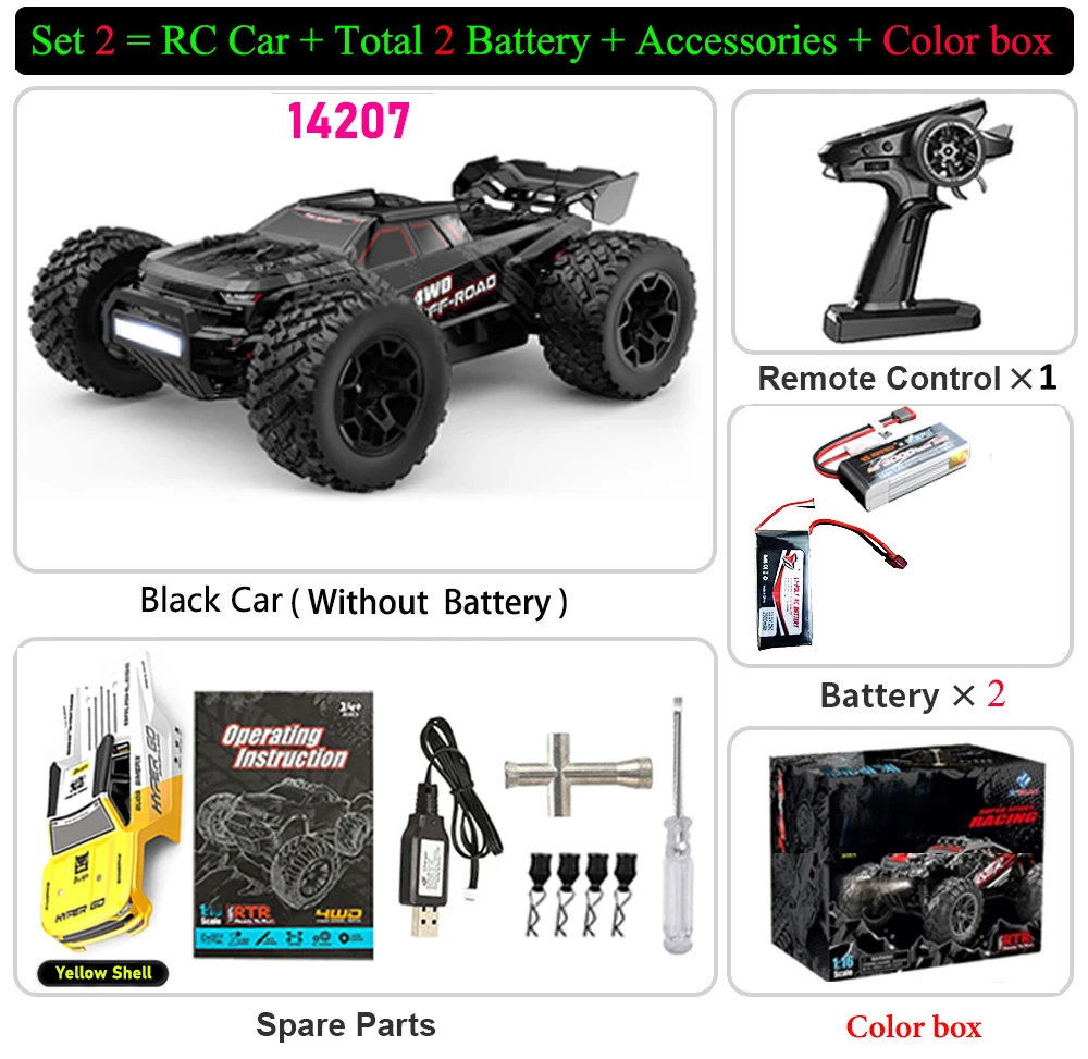 MJX Hyper Go 14207 14208 1/14 ブラシレスRCカー 2.4G 4WD 電動高速