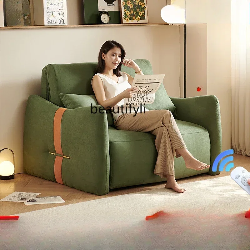

Nordic simple matte cloth electric sofa bed full intelligent remote control multi-function foldable dual-purpose