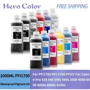 Canon için PFI1700 1000 PFI57 için PFI-1700 ML su geçirmez Pigment toplu mürekkep Pro 520 540 540s 560s 2000 4000 6000 4000s 6000s 6100s