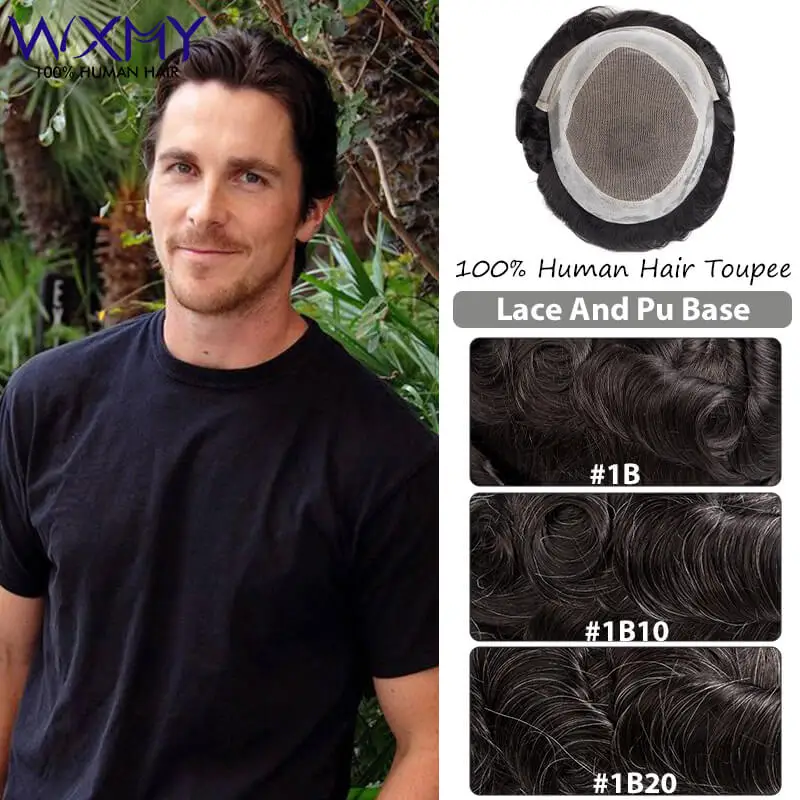 Breathable Lace And Pu Base Male Hair Prosthesis 6