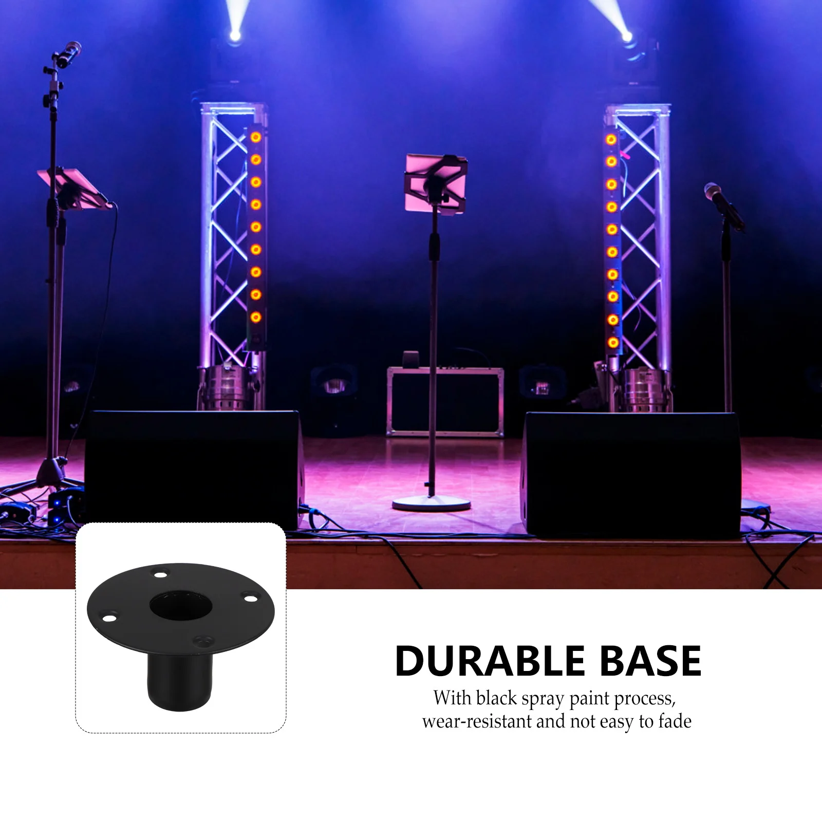 

Iron Speaker Bracket Holder Stand Black Flat Bottom Screw Holes Stable Support For Stage Desktop Speaker Mount Iron Base Metal
