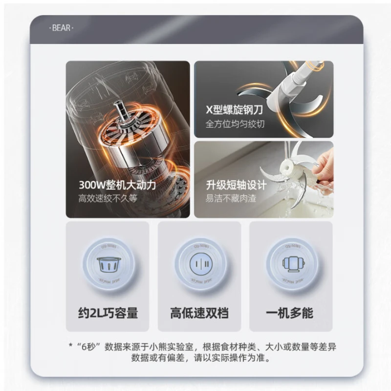 Bear Household Meat Grinder Electric Food Mixer Stainles Steel Small Vegetable Grinder Dumpling Meat Filling Mixer Garlic Beater